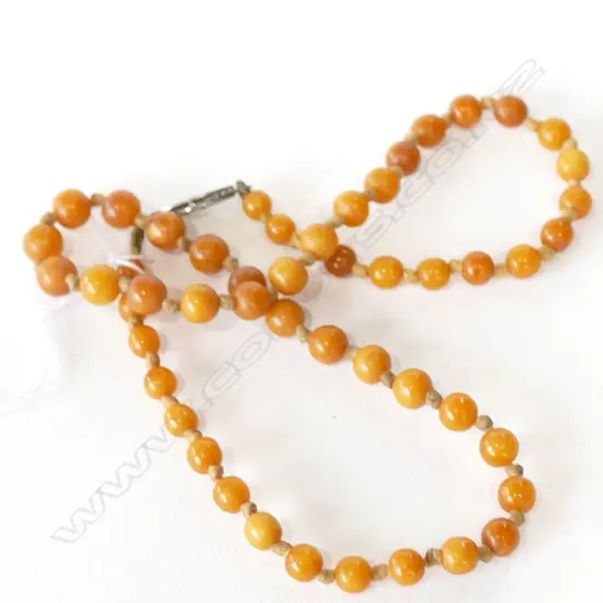AMBER BEAD NECKLACE WITH STG LINK