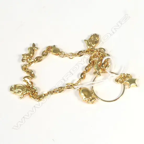 18CT Y CHARM BRACELET, & PENDENT 6.6 GMS