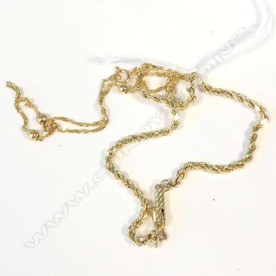 14CT Y GOLD ROPE STYLE TWIST BRACELETS, 2GMS