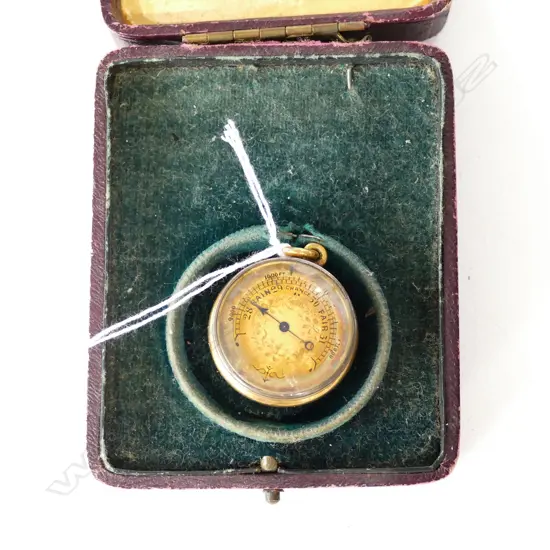 VICTORIAN 18CT GOLD COMPASS BAROMETER FOB RARE