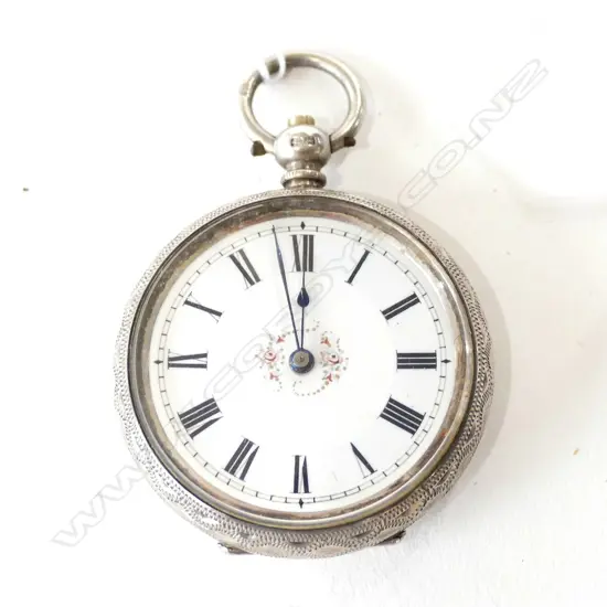 19thc silver open face pocket watch mid size