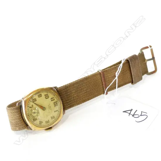 BUREN WRISTWATCH GOLD PLATED CASE, ENGRAVED 1940, APPARENTLY WORKING