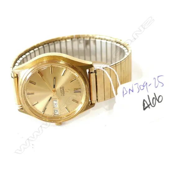 OMEGA QUARTZ VINTAGE WATCH GOLD PLATE