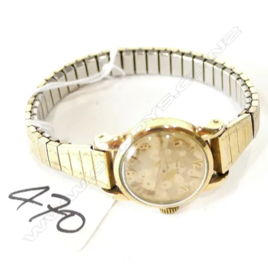 VINTAGE OMEGA LADY'S WRISTWATCH GOLD PLATE CASE