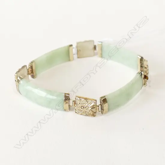 14K PALE JADEITE PANELLED BRACELET