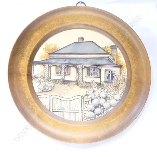 LORAINE LECLERC WATERCOLOUR OF HULME COURT PARNELL 360MM DIA