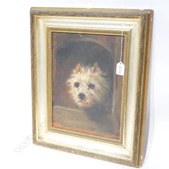ARTIST UNKNOWN OIL OF A DOG 290 X 215 MM