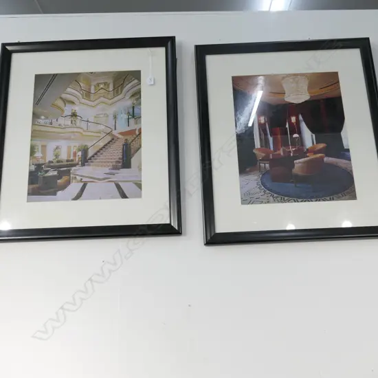 TWO FRAMED INTERIOR PRINTS 770 X 680