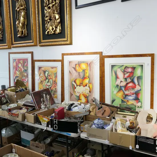 SUITE 4 FRAMED LITHOGRAPHS SGD DATED '98 NECHITA? LARGEST 1050 X 730