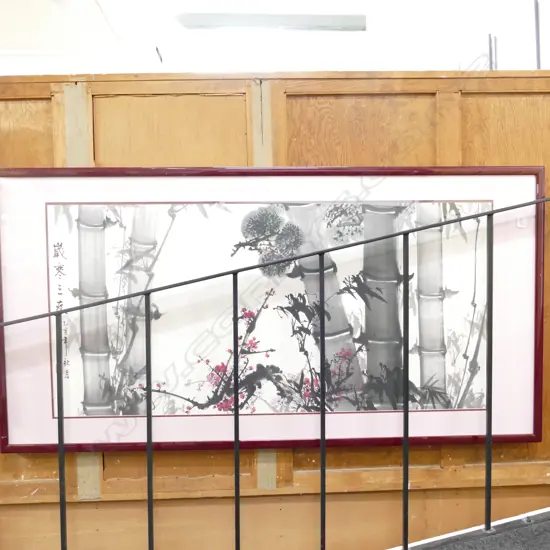 LARGE FRAMED CHINESE INK DRAWING BAMBOO 800 X 1500