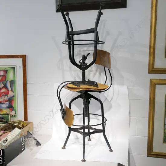 PAIR OF INDUSTRIAL CHAIRS 970MM H