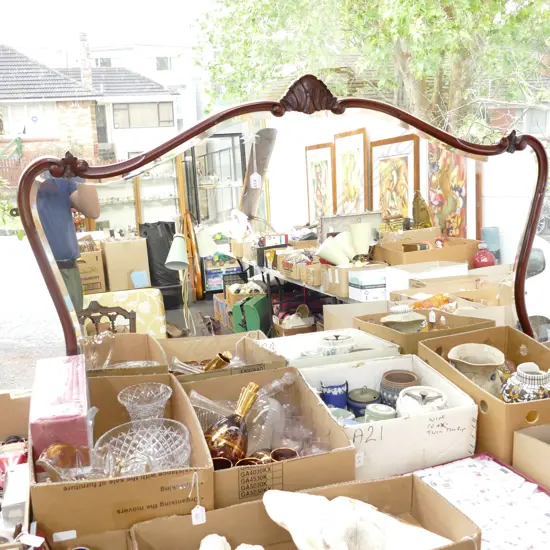 MAHOGANY FRAMED MIRROR L 1350 MM