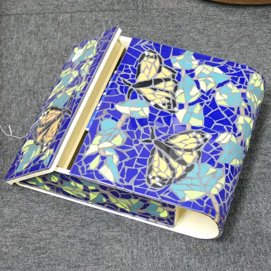 BUTTERFLY MOSAIC TILE & TIN LETTERBOX