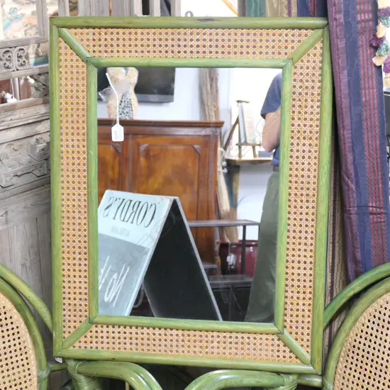 GREEN CANE MIRROR 760MM H X 600MM W