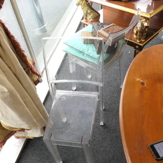 PR OF CONTEMPORARY ACRYLIC SIDE CHAIRS