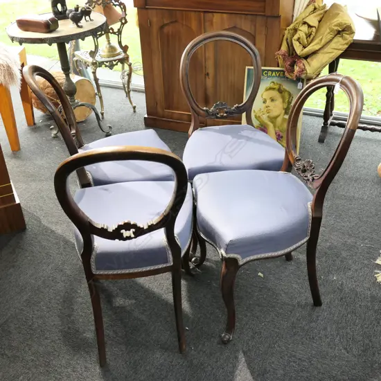4 VICT BALLOON BACK CHAIRS
