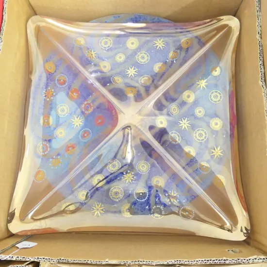 ART GLASS CENTERPIECES X 2PCE