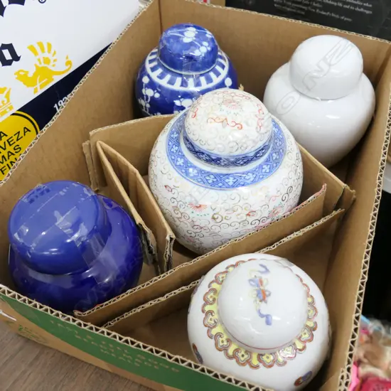 BOX OF GINGER JARS X 5 PCE