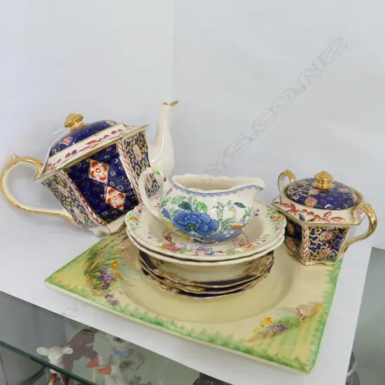 BOX CHINA: BIARRITZ PLATE, TEAPOT, MASONS ETC