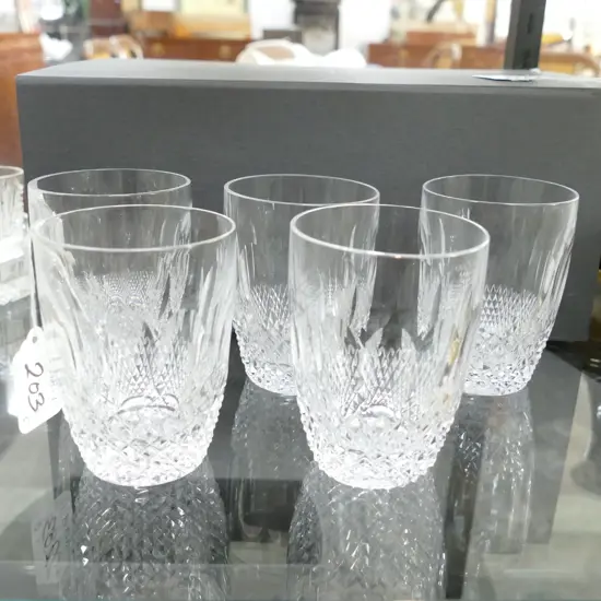 5 WATERFORD CRYSTAL COLLEEN PATTERN TUMBLERS