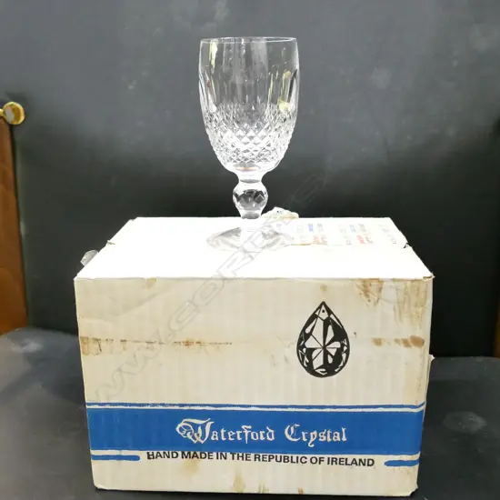 6 WATERFORD CRYSTAL COLLEEN PATTERN STEMMED PORT/SHERRY GLASSES