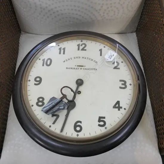 VINTAGE 'WEST END WATCH CO.' CIRCULAR WALL CLOCK