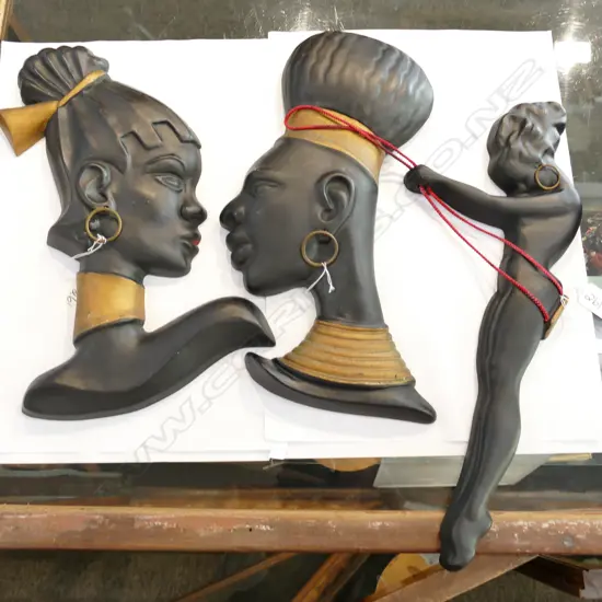 3 CAST IRON BARSONY STYLE WALL PLAQUES