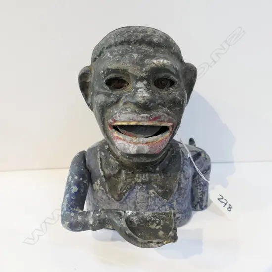 VINTAGE GREEDY BOY MONEY BANK ALUMINIUM BLUE JACKET