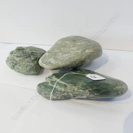 3 SMALL POUNAMU BOULDERS RIVER WORN 