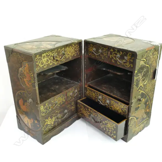 ANTIQUE JAPANESE  LACQUER JEWEL CABINET