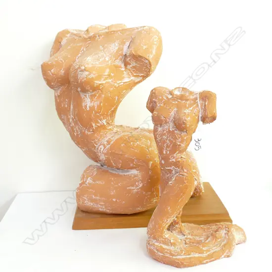 2 TERRA COTTA FIGURINE SCULPTURES