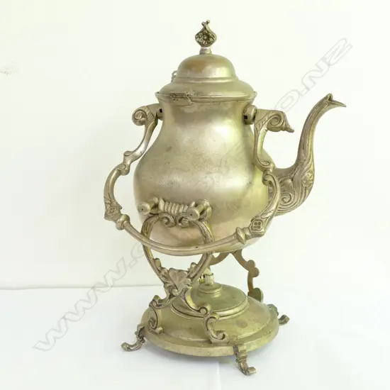 SILVER PLATE SPIRIT KETTLE ON STAND
