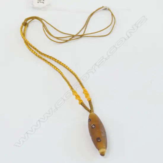 SULPHUR GLASS DZI BEAD  L.40mm...