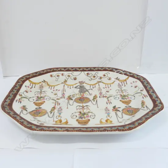 CHINESE EXPORT ASHETTE; MONKEYS BIRDS SWAGS