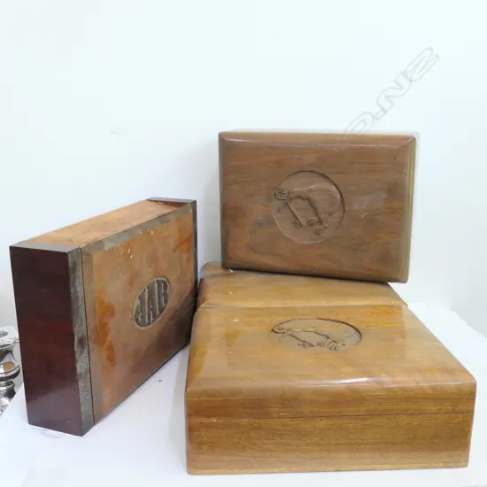 4 WOODEN CIGAR BOXES