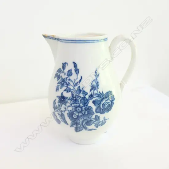 SMALL WORCESTER B/W JUG 1790s