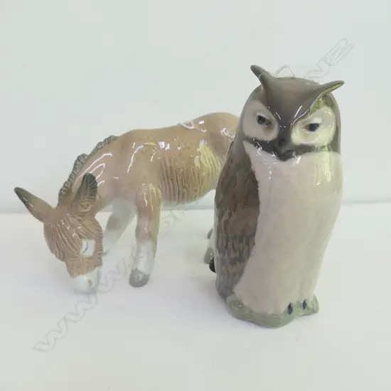 LLADRO DONKEY & COPENHAGEN OWL