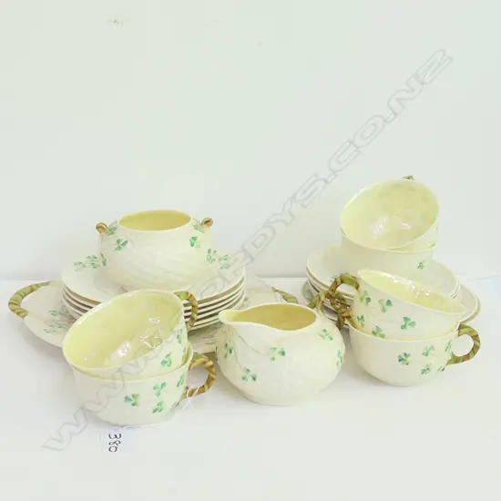 6 BELLEEK CUPS/ASST PLATES ETC