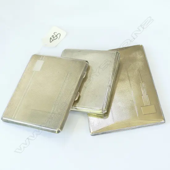 3 SILVER CIGARETTE CASES 