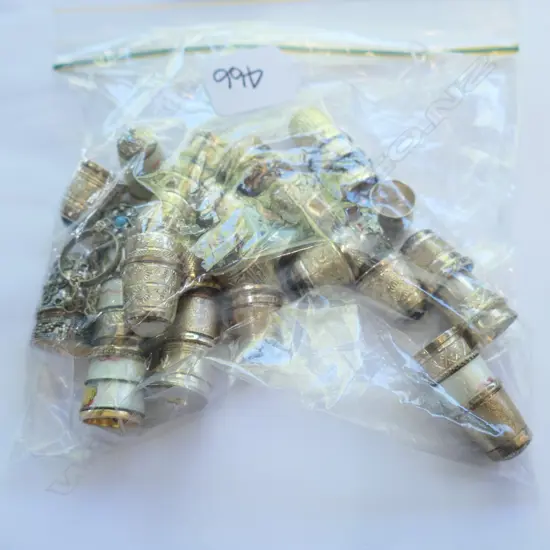 LOT ASST STERLING THIMBLES - APPROX 40 PCS - WEIGHT