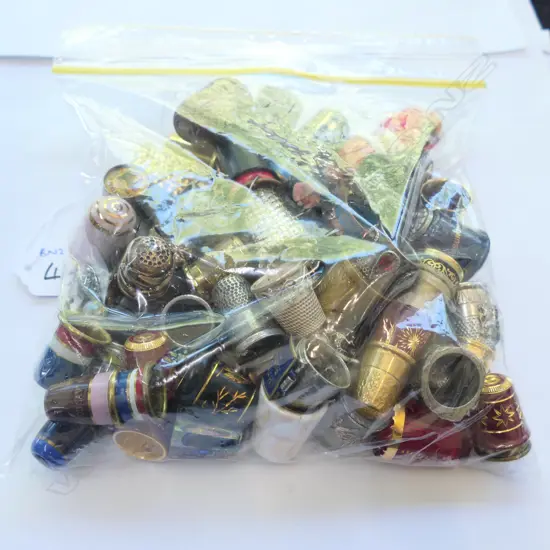 LOT ASST METAL THIMBLES ETC