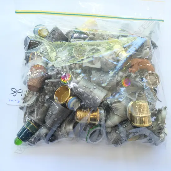 LOT ASST THIMBLES - PEWTER ETC