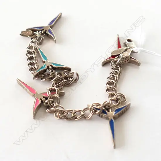 COLOURED ENAMEL AND SILVER BRACELET