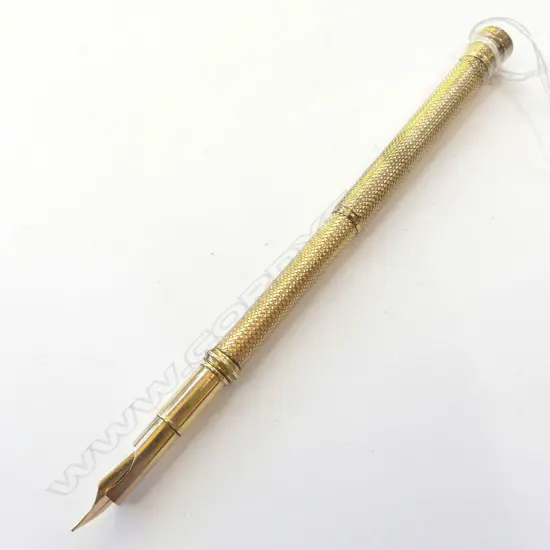 1920's 10CT? GOLD DIP PEN 14CT GOLD NIB.Jewel set to handle end