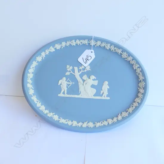 WEDGWOOD BLUE JASPERWARE OBLONG PLATE 240MM X 190MM