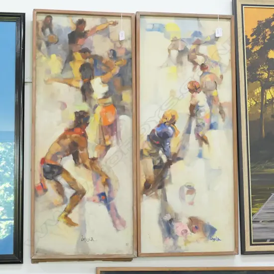 2 OIL PAINTINGS DANCERS BY LOYOLA