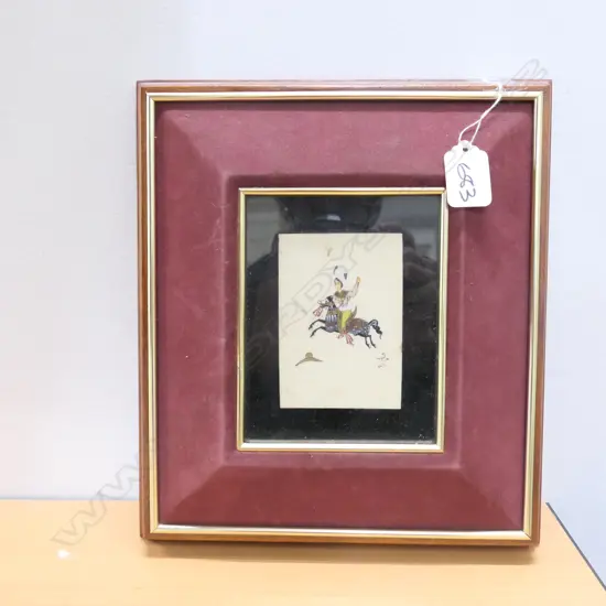 MUGHAL MINIATURE HORSEMAN ON IVORY