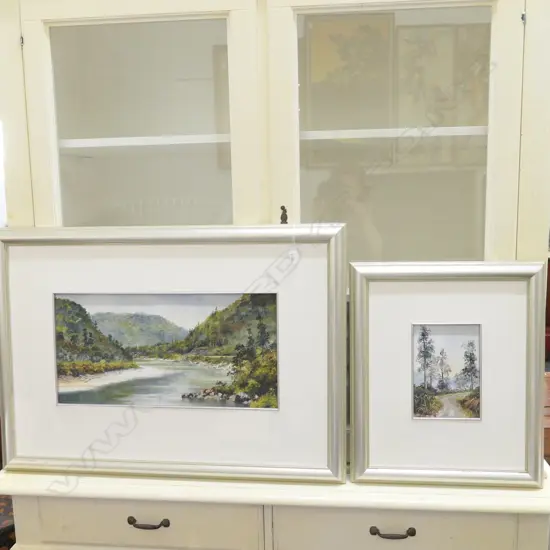 2 OIL PAINTINGS BY STEEL RIVER SCENE 250X500mm...