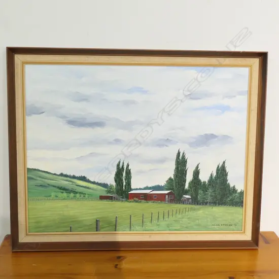 ALAN STOKES, OIL ON BOARD, WIND IN THE TREES