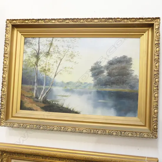 A BURMESTER, LANDSCAPE, OIL ON BOARD, SIGNED DATED 1904